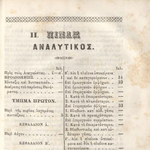 22,5 x 14,5 εκ. 2 σ. χ.α. + π’ σ. + 942 σ. + 4 σ. χ.α., όπου στη ράχη το όνομα προηγού�